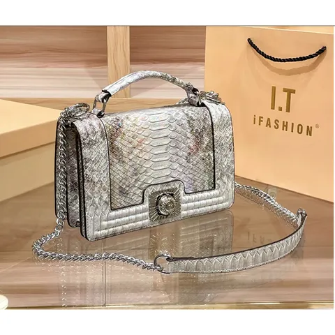 (HÀNG V.I.P ORDER) - Túi xách nữ chữ nhật size 22.5 thanh lịch sang trọng da rắn Xà Cừ