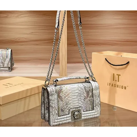 (HÀNG V.I.P ORDER) - Túi xách nữ chữ nhật size 22.5 thanh lịch sang trọng da rắn Xà Cừ