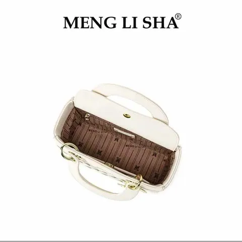 (Hàng V.I.P LIMITED - FULLBOX HÃNG) - Túi xách Nữ MENGLISHA Màu Trắng, Thiết Kế Họa Tiết Hoa Văn, Phiên bản 2025