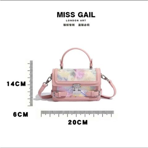 (Hàng V.I.P LIMITED) - Túi hộp nữ phiên bản giới hạn MISS GAIL màu tương phản kim tuyến dạ quang