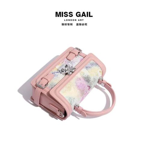 (Hàng V.I.P LIMITED) - Túi hộp nữ phiên bản giới hạn MISS GAIL màu tương phản kim tuyến dạ quang