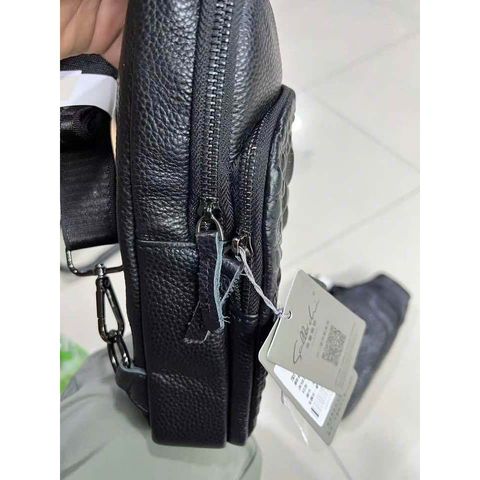 Túi Đeo Chéo Nam Da Pu Dập Vân Da Cá Sấu Sử Dụng Đeo Chéo Đeo Trước Ngực Thể Thao Tiện Lợi