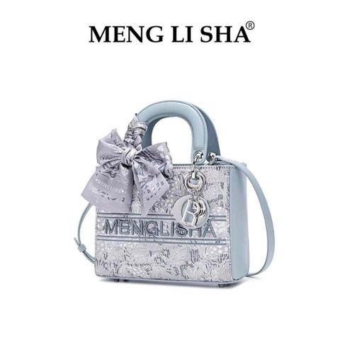 (Hàng V.I.P LIMITED - KHÔNG HỘP HÃNG) - Túi xách Nữ MENGLISHA Dáng Cốp Vuông Kèm Khăn Lụa Sang Trọng. Dễ phối đồ.