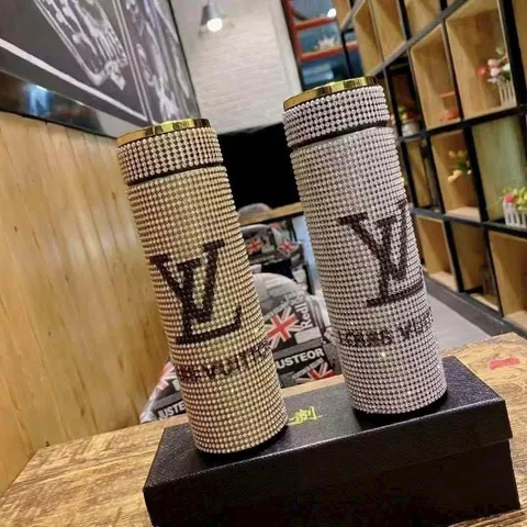 (Hàng Vip - FULL BOX - LIMTED - GIAO MÀU NGẪU NHIÊN) - Bình giữ nhiệt ĐÍNH ĐÁ làm bằng inox 304 có cảm ứng nhiệt độ