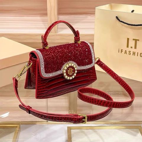 (HÀNG CAO CẤP) Túi xách nữ dáng thuyền IT Fashion cao cấp nội địa Trung sang chảnh thanh lịch đính đá lấp lánh