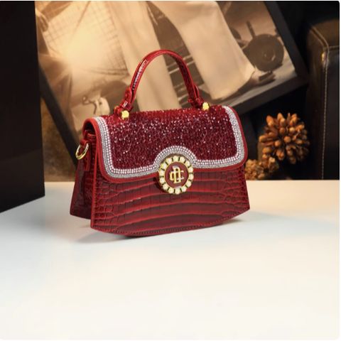 (HÀNG CAO CẤP) Túi xách nữ dáng thuyền IT Fashion cao cấp nội địa Trung sang chảnh thanh lịch đính đá lấp lánh