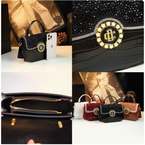 (HÀNG CAO CẤP) Túi xách nữ dáng thuyền IT Fashion cao cấp nội địa Trung sang chảnh thanh lịch đính đá lấp lánh