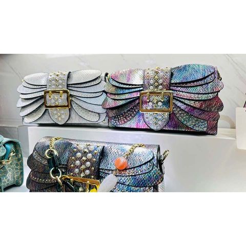 (HÀNG V.I.P ORDER LIMITED - TẶNG HỘP) - Tuyệt Đẹp Kim Cương Đính Đôi Cánh Chuồn Chuồn Da Rắn Châu Âu