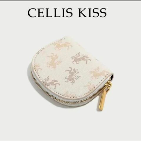 (Hàng V.I.P LIMITED - FULL BOX) - Ví đựng thẻ Cellis Kiss 12 ngăn tối giản sang trọng, thời thượng . Màu Kem/Nâu
