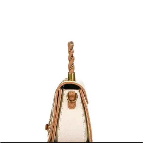 (HÃNG MAKBOLO - NO BOX) - Túi xách Nữ họa tiết thêu tinh xảo, đẳng cấp, kích thước 22cm Bag kem
