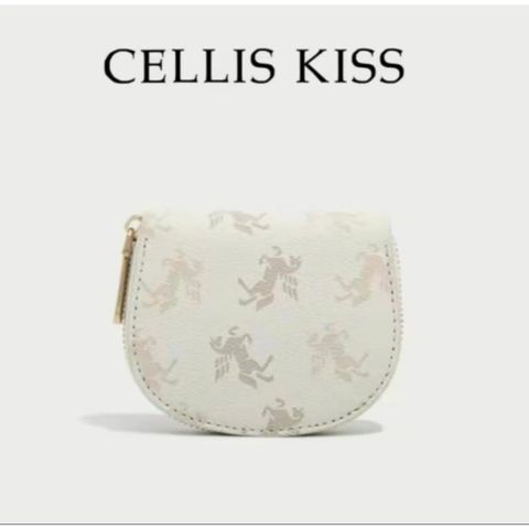 (Hàng V.I.P LIMITED - FULL BOX) - Ví đựng thẻ Cellis Kiss 12 ngăn tối giản sang trọng, thời thượng . Màu Kem/Nâu