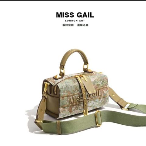 (Hàng V.I.P LIMITED) - Túi gối MISS GAIL thêu, túi đeo chéo Boston, dung lượng lớn