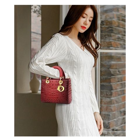 (HÀNG CAO CẤP) (Túi Xách Nữ Da Cá Sấu QC) - D.R Cao Cấp Size 22, Túi đeo chéo Da Cá Sấu Sang trọng