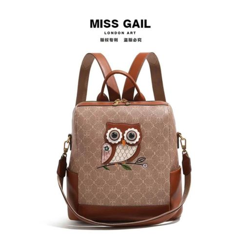 (Hàng V.I.P LIMITED - NO BOX) - Balo Nữ MISS GAIL Store HONGKONG thiết kế Cú Mèo đeo 2 kiểu cực chất