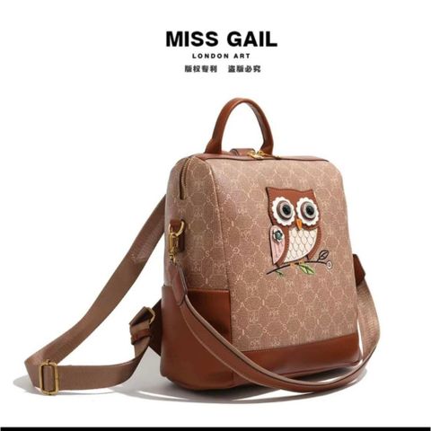 (Hàng V.I.P LIMITED - NO BOX) - Balo Nữ MISS GAIL Store HONGKONG thiết kế Cú Mèo đeo 2 kiểu cực chất