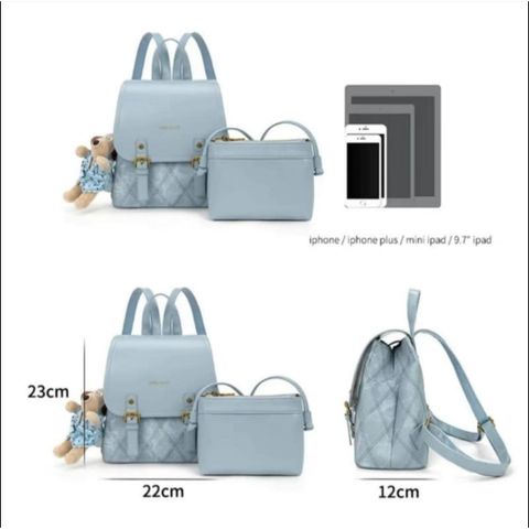 (LIMITED ORDER) - Balo Nữ TERRE BLEUE, Chất Liệu Da, Phù Hợp Đi Chơi Dạo Phố