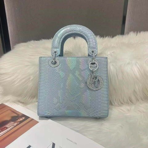 (Hàng VIP ORDER LIMITED Size 17) - Túi xách nữ họa tiết rắn kim cương bạc Da thật Túi xách nữ thời trang