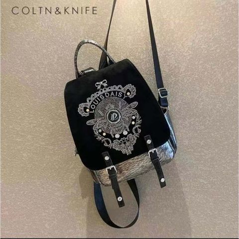 (HÀNG ĐẸP) - Balo nữ Louis Daisy chất liệu da, phong cách Âu Mỹ, thiết kế kim cương cao cấp sang trọng