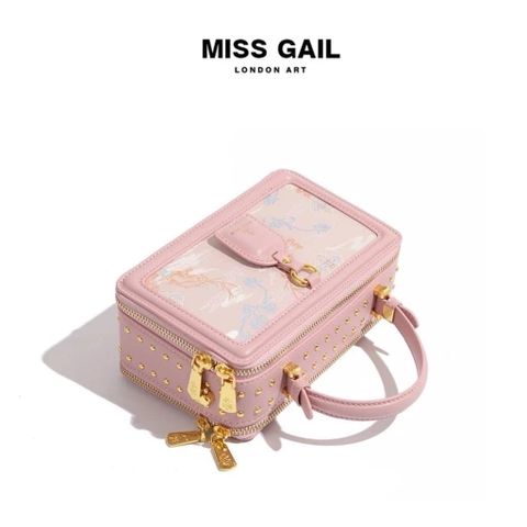 (Hàng V.I.P LIMITED) - Túi xách Nữ MISS GAIL Hộp Chữ Nhật Dễ Thương Hồng Nhẹ Nhàng