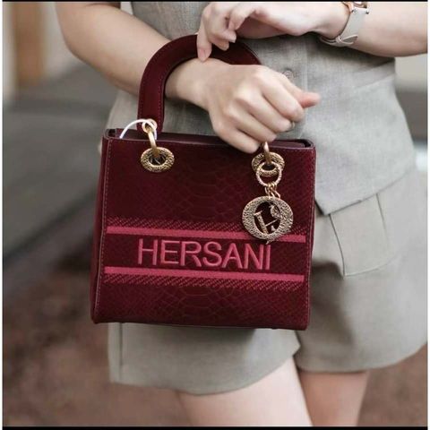 (Hàng V.I.P LIMITED ORDER) - Túi HERSANI thiết kế da thật phủ nhung dập vân da rắn màu thời thượng