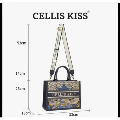 (Hàng V.I.P LIMITED - NO BOX) - Túi xách Nữ CELLIS KISS Size to 33cm Thêu tay sang trọng, thời thượng