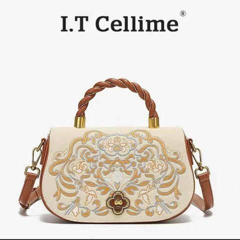 (Hàng V.I.P LIMITED - FULL BOX HÃNG IT CELLIME) - Thiết kế họa tiết thêu 8D Công nghệ mới, Màu Cam Bag Hoa Da Cam