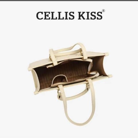 (Hàng V.I.P LIMITED - NO BOX) - Túi xách Tote Nữ CELLIS KISS sức chứa lớn họa tiết thêu thời thượng, đẳng cấp, màu xanh