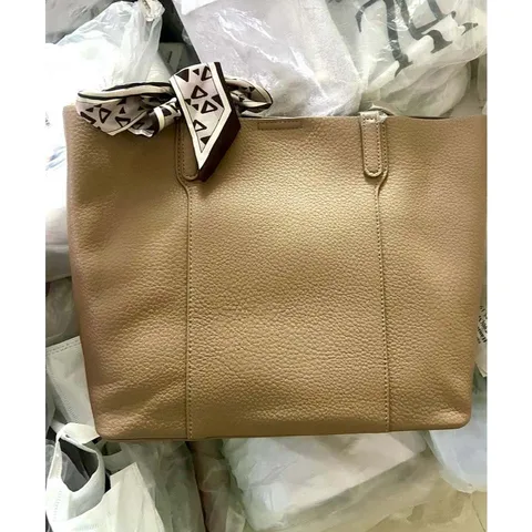 Túi xách nữ công sở da bò tặng kèm nơ size 34, đựng vừa giáo án, A4