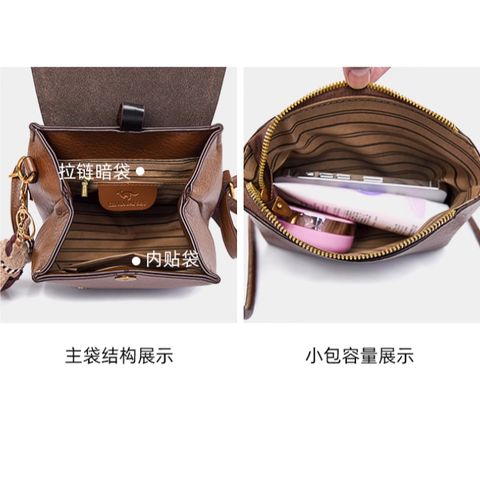(Mua 1 Được 2) - Sét Balo nâu thương hiệu CHIJIADAISHU Retro Preppy Phong Cách Ba Lô Nữ 2025 Phong Cách Mới Hàn Quốc