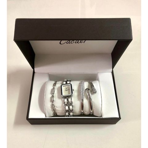 (Hàng mới về) (HÀNG CHÍNH HÃNG) - SET Đồng Hồ Sang Chảnh Chống Nước Nhẹ Kèm 4 Phụ kiện cao cấp