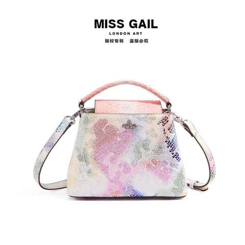 (Hàng V.I.P LIMITED - FULLBOX HÃNG TEM THẺ) - Túi xách nữ MISS GAIL Store HongKong thiết kế vân da cá đa sắc sang trọng