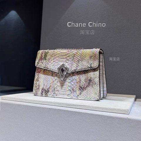 (HÀNG V.I.P ORDER) - Túi xách Nữ khóa thoi Silver đính đá Size 23 thanh lịch sang trọng da rắn