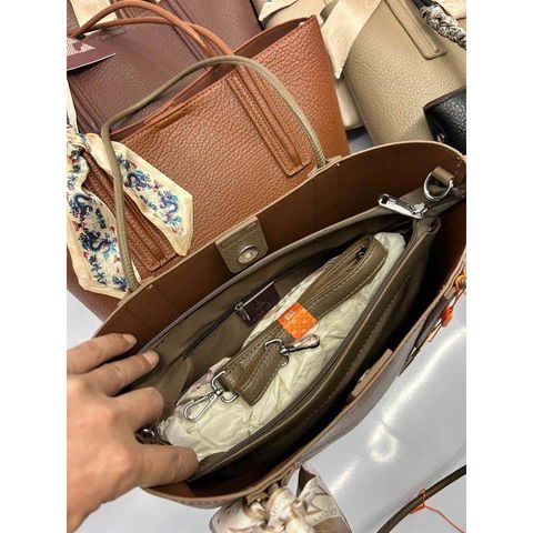 Túi xách nữ công sở da bò 7 màu tặng kèm nơ size 30, đựng vừa giáo án, A4