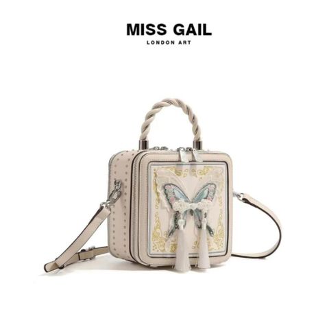 (Hàng V.I.P LIMITED) - Túi cốp thương hiêu MISS GAIL thêu thêu ngọc tinh tế