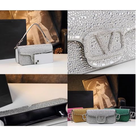 (HÀNG V.IP ORDER LIMITED) - Túi Nữ Đi Tiệc Phong Cách Mới Hình Chữ V Kim Cương Di Động Đeo Vai Túi Thời Trang Cổ Điển