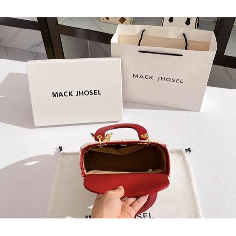 (Hàng V.I.P LIMITED ORDER - FULLBOX HÃNG TEM THẺ) - Túi xách nữ MISS GAIL họa tiết thêu Đỏ Sang Trọng