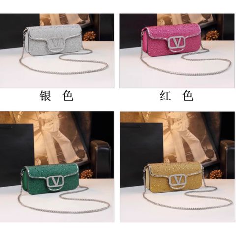 (HÀNG V.IP ORDER LIMITED) - Túi Nữ Đi Tiệc Phong Cách Mới Hình Chữ V Kim Cương Di Động Đeo Vai Túi Thời Trang Cổ Điển