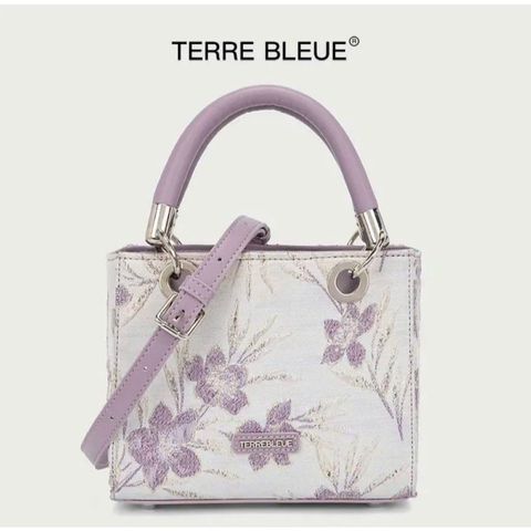 (LIMITED ORDER) - Túi Xách Cốp Nữ Chính Hãng TERRE BLEUE, Họa tiết thêu hoa, Sang trọng Thanh Lịch, Đi Tiệc
