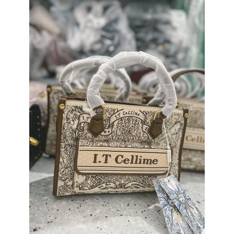 (Hàng V.I.P LIMITED) - Công sở nhỏ I.T CELLIME nâu tặng kèm Nơ, Phiên Bản Mới Phiên Bản Giới Hạn