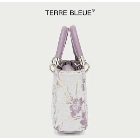 (LIMITED ORDER) - Túi Xách Cốp Nữ Chính Hãng TERRE BLEUE, Họa tiết thêu hoa, Sang trọng Thanh Lịch, Đi Tiệc