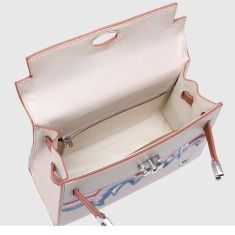 (HÀNG VIP LIMITED ORDER) - Túi xách Nữ HERSANI thiết kế da thật phối trắng sang chảnh