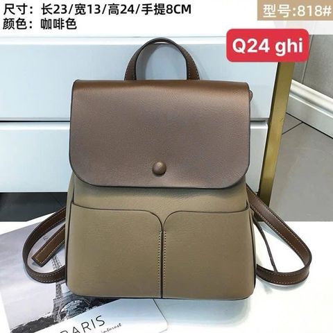Balo da bò thật, chất liệu mềm, dung tích cỡ trung, đựng được tập vở, ipad nhỏ, không đựng được A4