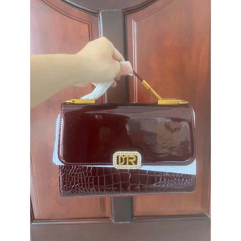 (VIP ORDER) - Túi xách Nữ dáng cầm tay quai kiềng vàng size 25 da bóng sang trọng, thích hợp đi tiệc