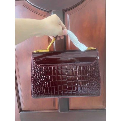 (VIP ORDER) - Túi xách Nữ dáng cầm tay quai kiềng vàng size 25 da bóng sang trọng, thích hợp đi tiệc