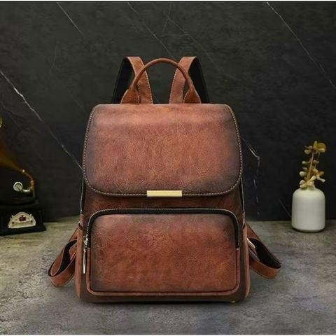 Balo Da Bò, Phong Cách Retro Cổ Điển Unisex, Chất Bò Thật Bền Đẹp