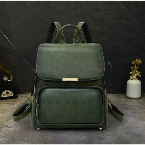 Balo Da Bò, Phong Cách Retro Cổ Điển Unisex, Chất Bò Thật Bền Đẹp