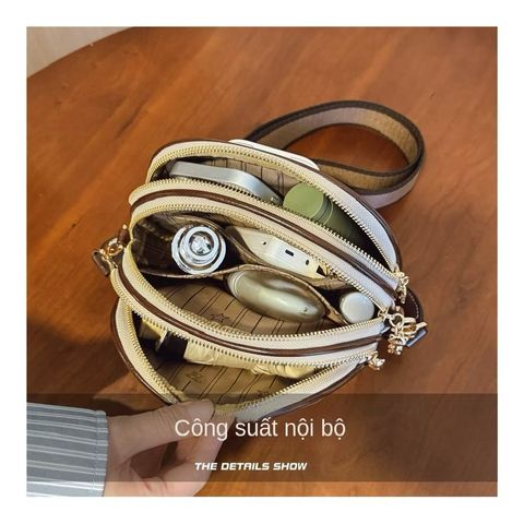 Túi Đeo Chéo Một Vai Giản Dị Nguyên Bản Hoang Dã Mới Túi Máy Ảnh Nhiều Lớp Dễ Phối Thời Trang Dễ Thương