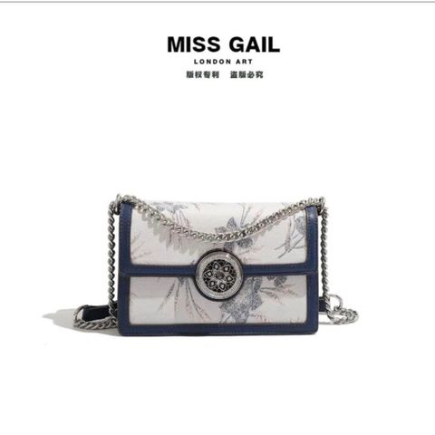 (Hàng V.I.P LIMITED) - Túi xách Nữ MISS GAIL vuông nhỏ thêu hoa lan khóa xoay