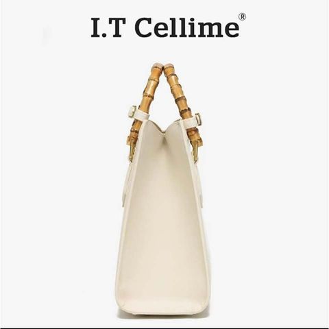 (Hàng V.I.P LIMITED - FULLBOX HÃNG) Túi xách nữ I.T CELLIME thiết kế thêu sang trọng, Đẳng cấp Màu trắng be