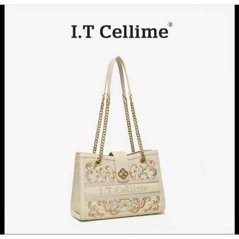 (Hàng V.I.P HÃNG LIMITED - NO BOX) - Túi xách Nữ I.T CELLIME size 30 to đựng nhiêù đồ, Hoa lá thêu, sang trọng